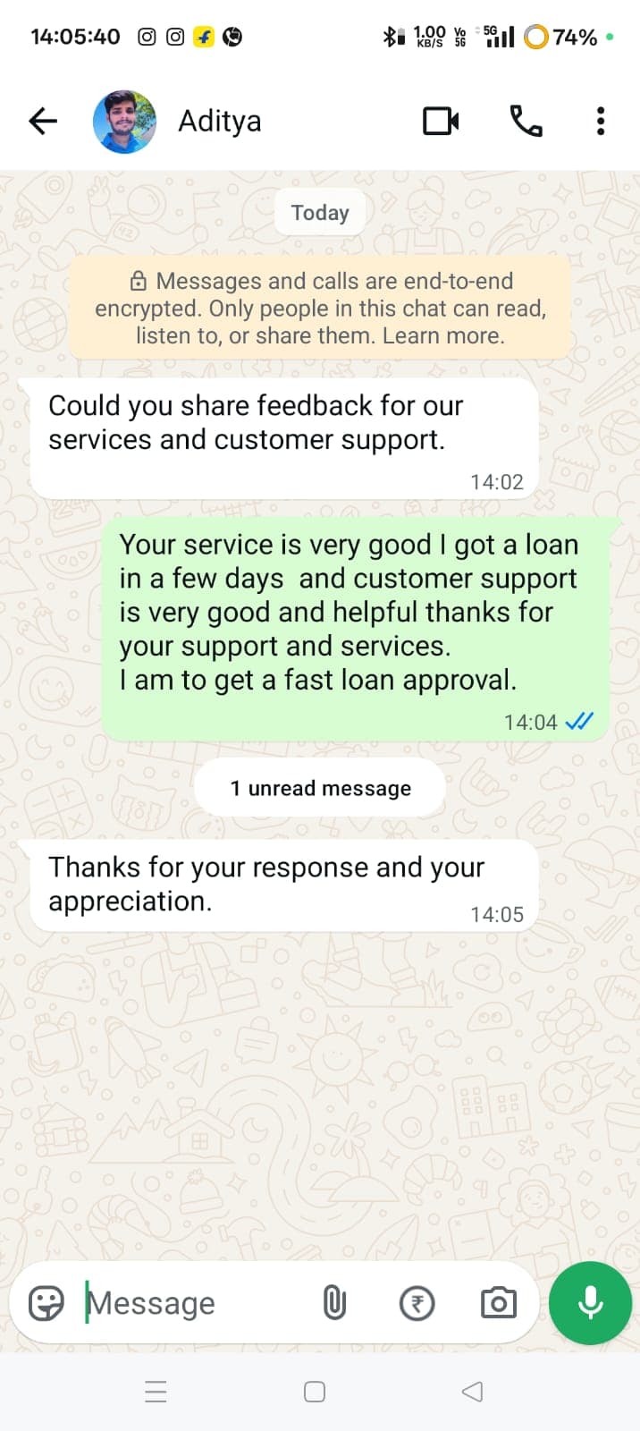 WhatsApp feedback 3